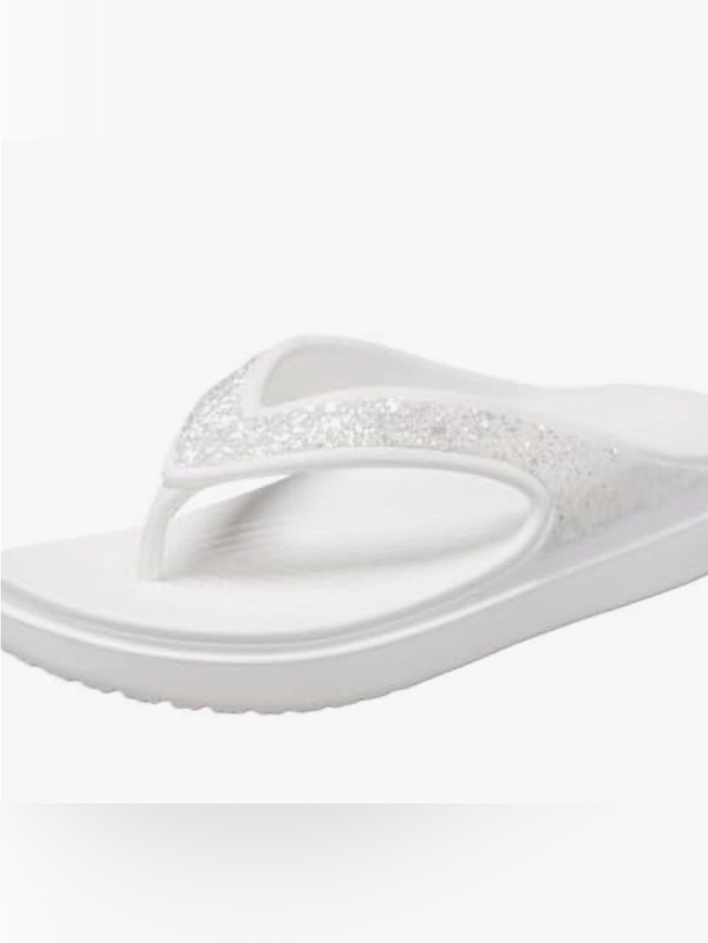 Crocs Women's Sloane White Glitter Flip Flop Sandals Size 9 NWT
